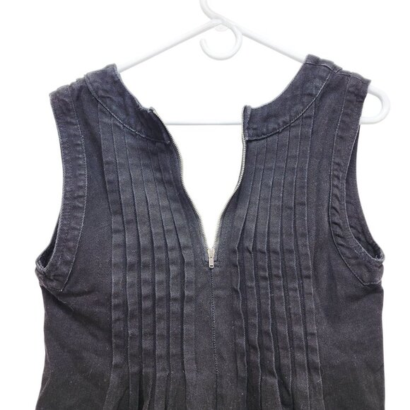 Womens Black Sleeveless Pleated overalls Shorts Tie Front Back Zip Size S - Picture 12 of 12